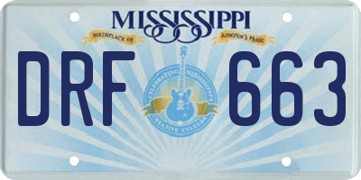 MS license plate DRF663