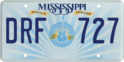 MS license plate DRF727