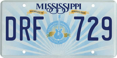 MS license plate DRF729