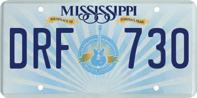 MS license plate DRF730