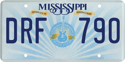 MS license plate DRF790