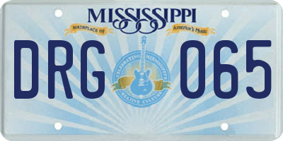 MS license plate DRG065