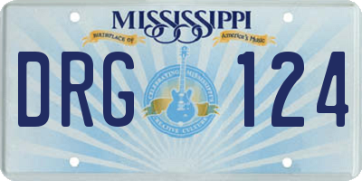 MS license plate DRG124