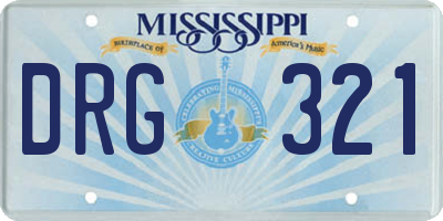 MS license plate DRG321