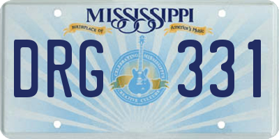 MS license plate DRG331