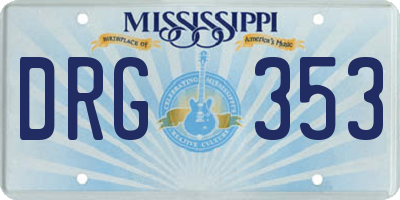 MS license plate DRG353