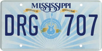MS license plate DRG707