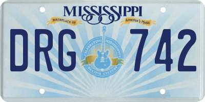 MS license plate DRG742
