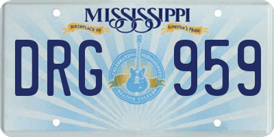 MS license plate DRG959
