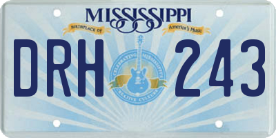 MS license plate DRH243