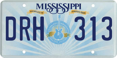 MS license plate DRH313