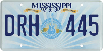 MS license plate DRH445