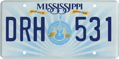 MS license plate DRH531