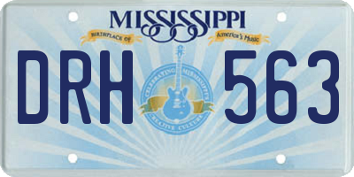 MS license plate DRH563