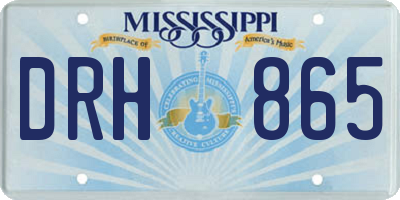 MS license plate DRH865