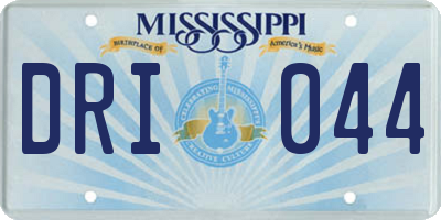 MS license plate DRI044