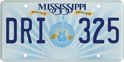 MS license plate DRI325
