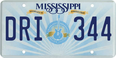 MS license plate DRI344