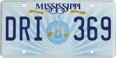 MS license plate DRI369