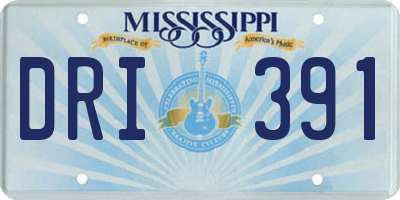 MS license plate DRI391