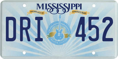 MS license plate DRI452