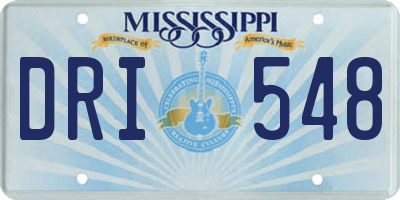 MS license plate DRI548