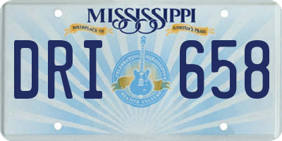 MS license plate DRI658