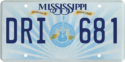 MS license plate DRI681
