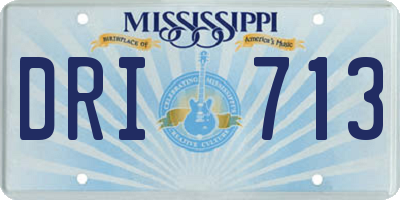 MS license plate DRI713