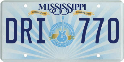 MS license plate DRI770