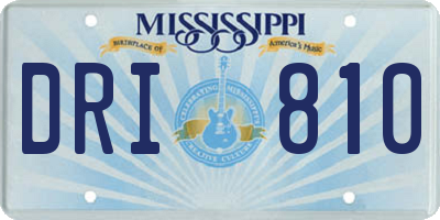 MS license plate DRI810