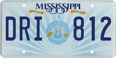 MS license plate DRI812