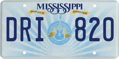 MS license plate DRI820