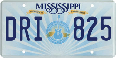 MS license plate DRI825
