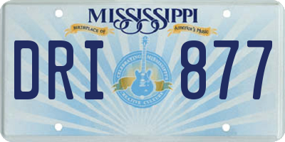 MS license plate DRI877