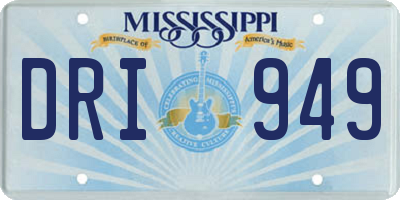 MS license plate DRI949