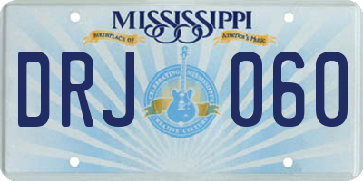 MS license plate DRJ060