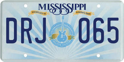 MS license plate DRJ065