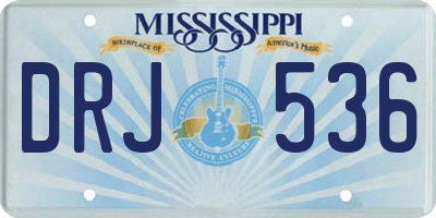 MS license plate DRJ536
