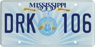 MS license plate DRK106
