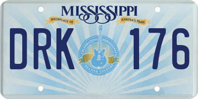 MS license plate DRK176