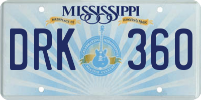 MS license plate DRK360