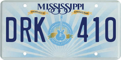 MS license plate DRK410