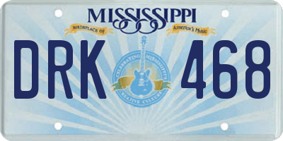MS license plate DRK468