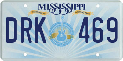 MS license plate DRK469