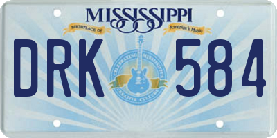 MS license plate DRK584
