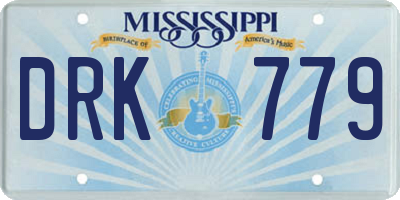 MS license plate DRK779
