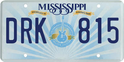MS license plate DRK815