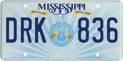 MS license plate DRK836