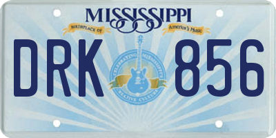 MS license plate DRK856